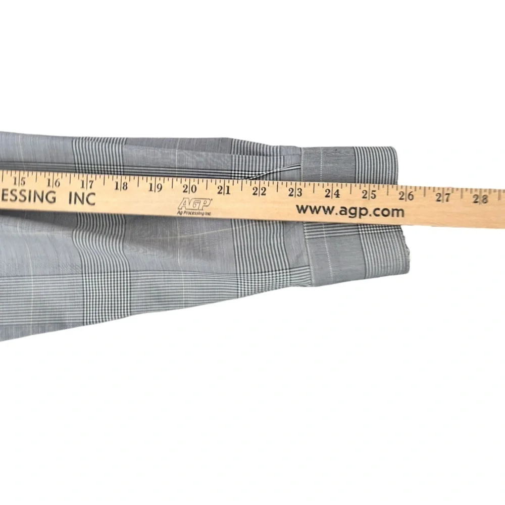 Eton Contemporary Gray Plaid Dress Shirt Size 16 / 41 Luxury Euro Classic Office